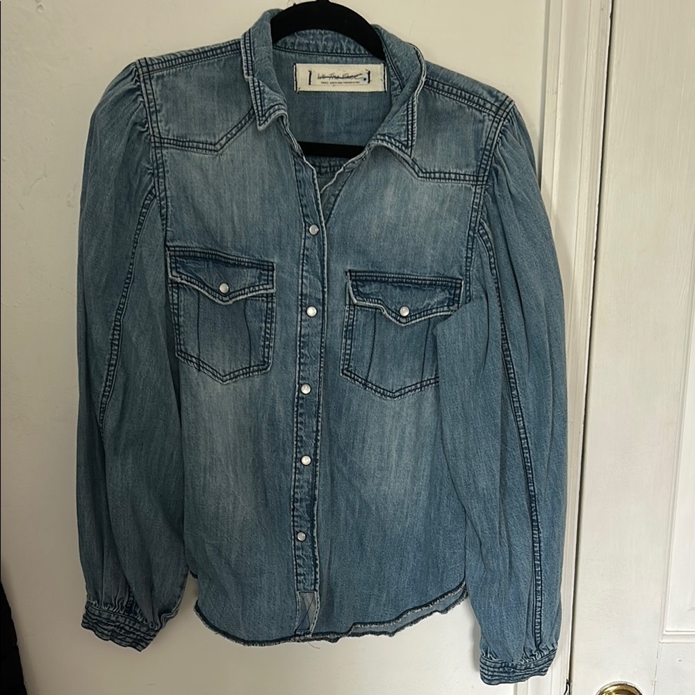 FREE PEOPLE Light Blue Denim Shirt